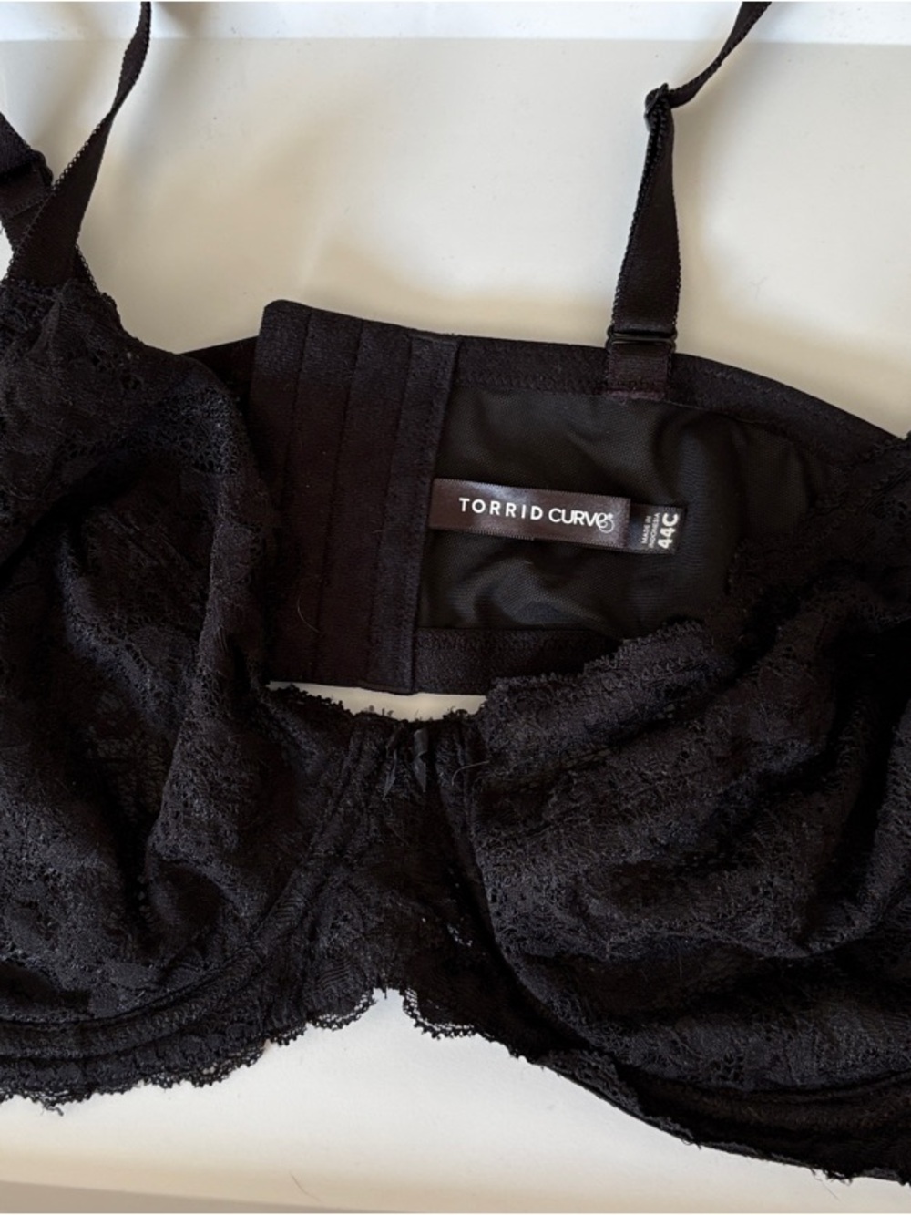 Torrid Curves Black Lace Underwire Bra with Support